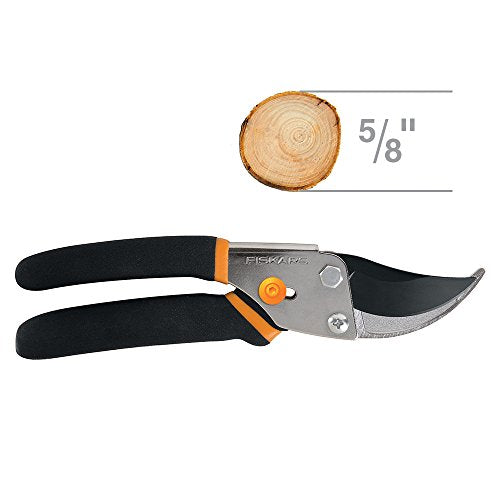 Fiskars 91095935J Steel Pruning Shears Bypass Pruner, 1