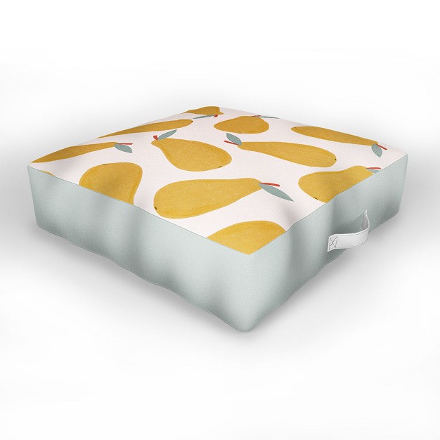 Hello Twiggs Yellow Pear Outdoor Floor Cushion Deny Designs