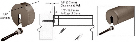 CRL GR25SECDU Dark Bronze Stabilizing End Cap for ...