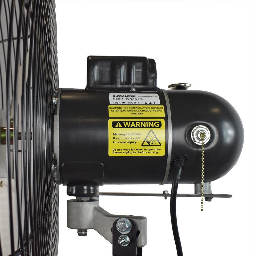 Schaefer 24 in Black Oscillating Wall Mounted Fan