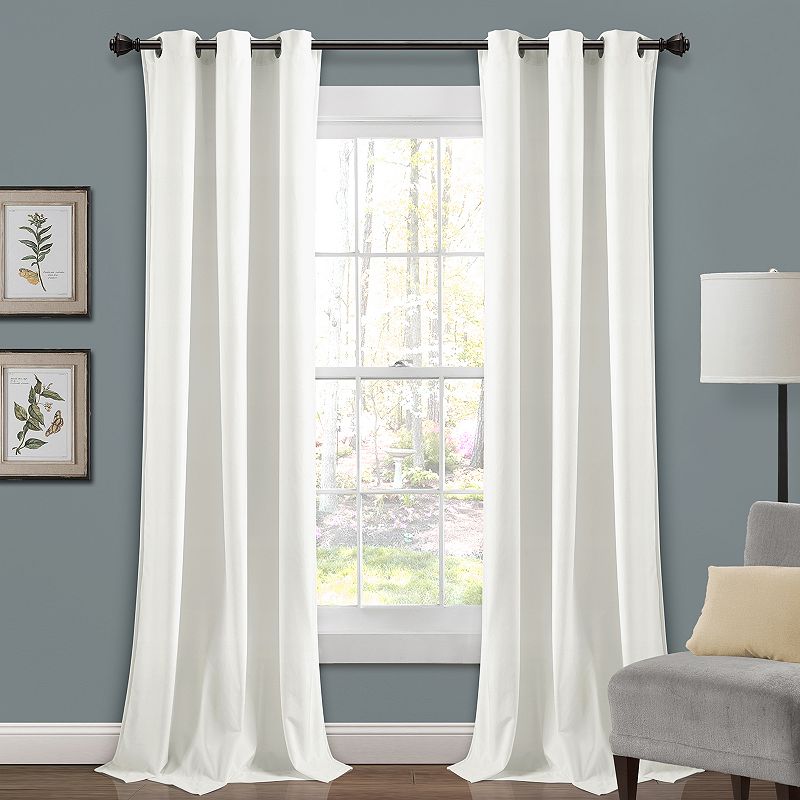 Lush Decor Prima Velvet Solid Room Darkening Window Curtains Set