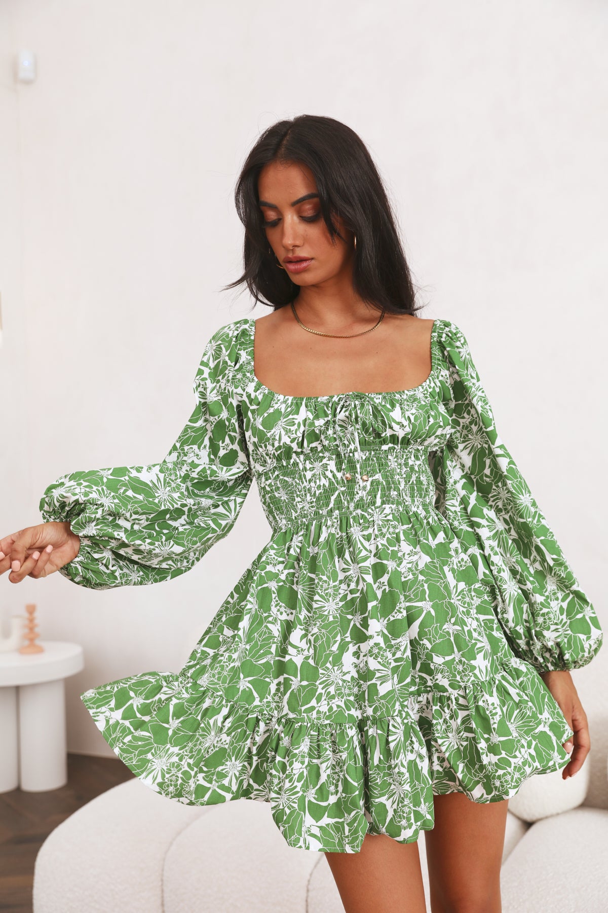 Shy Words Dress Green