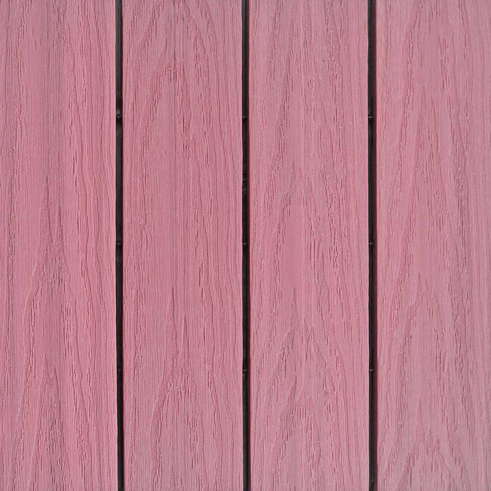 NewTechWood UltraShield Naturale 1 ft. x 1 ft. Quick Deck Outdoor Composite Deck Tile Sample in Seoul Pink US-QD-ZX-KP-S