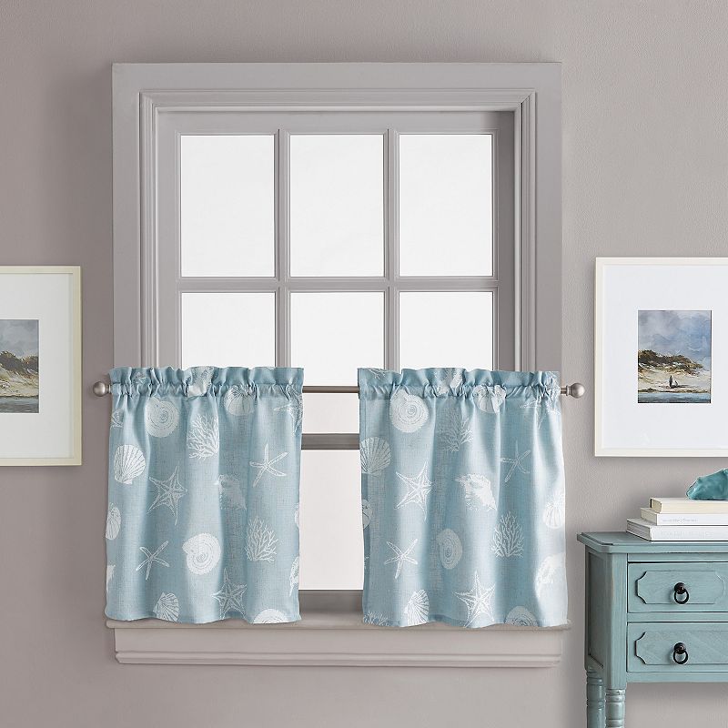 CHF Seashells Tier Window Curtain Pair