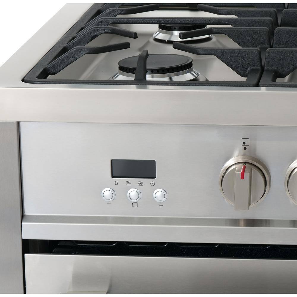 Cosmo Commercial-Style 36 in. 3.8 cu. ft. Single Oven Dual Fuel Range with 8 Function Convection Oven in Stainless Steel COS-F965NF