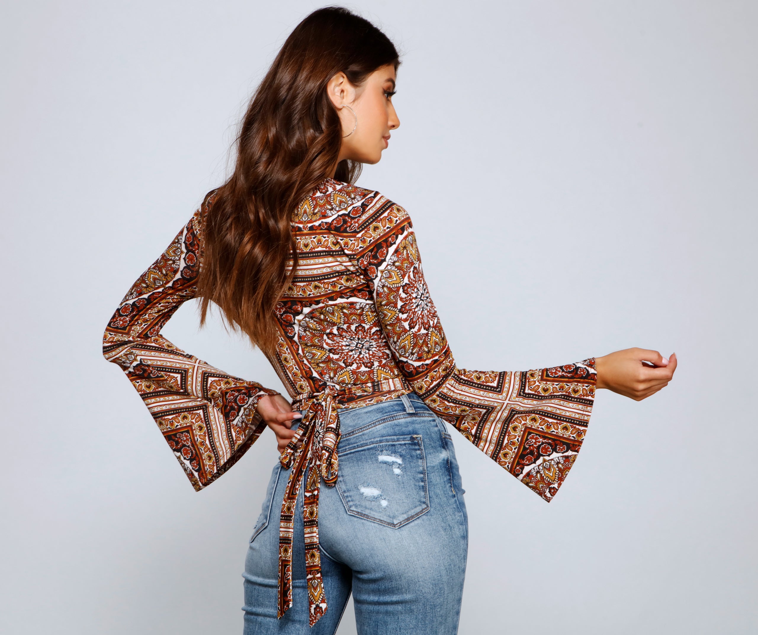 Boho Dreamer Printed Wrap Top