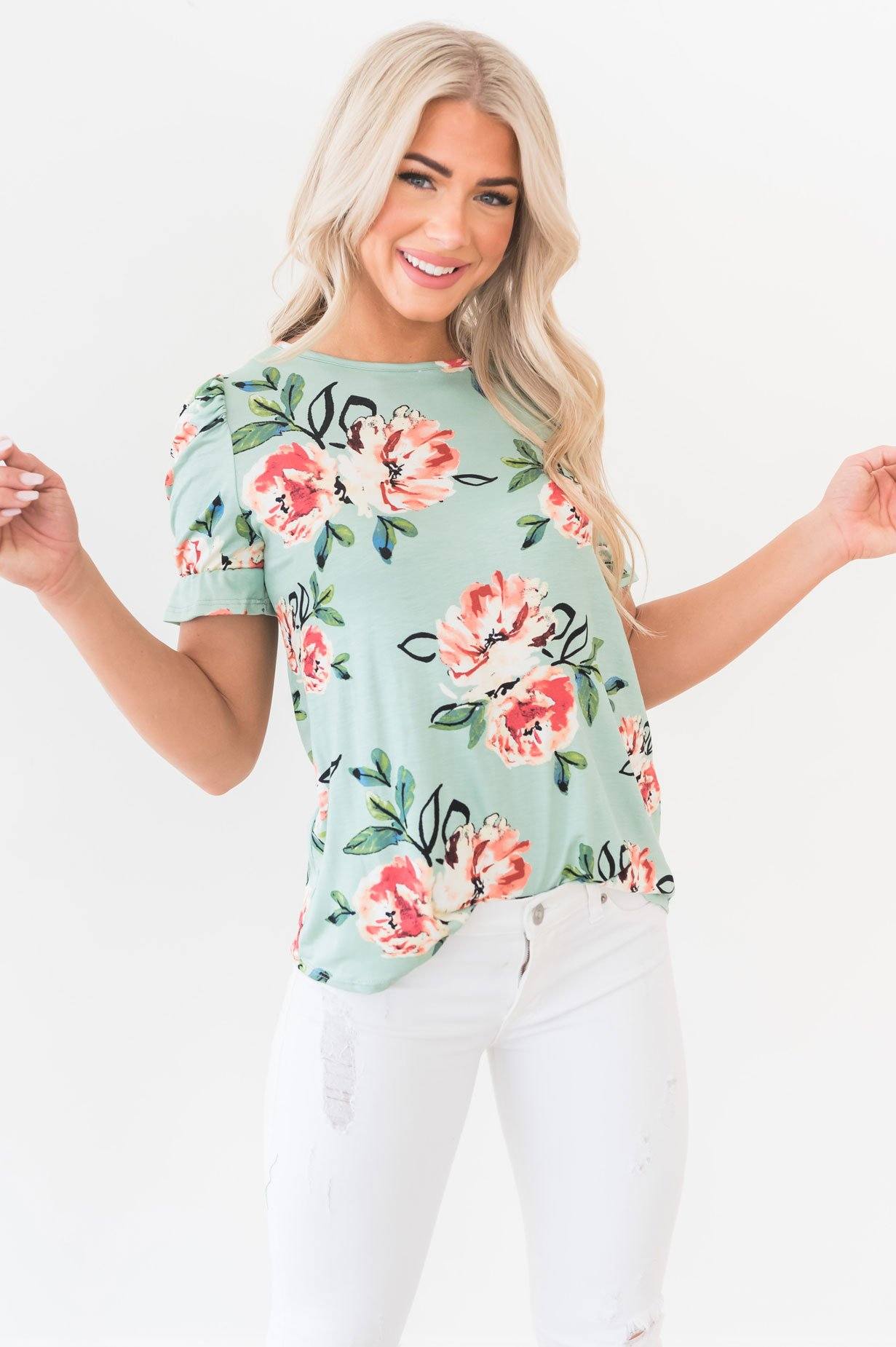 Darling Smile Ruche Sleeve Top