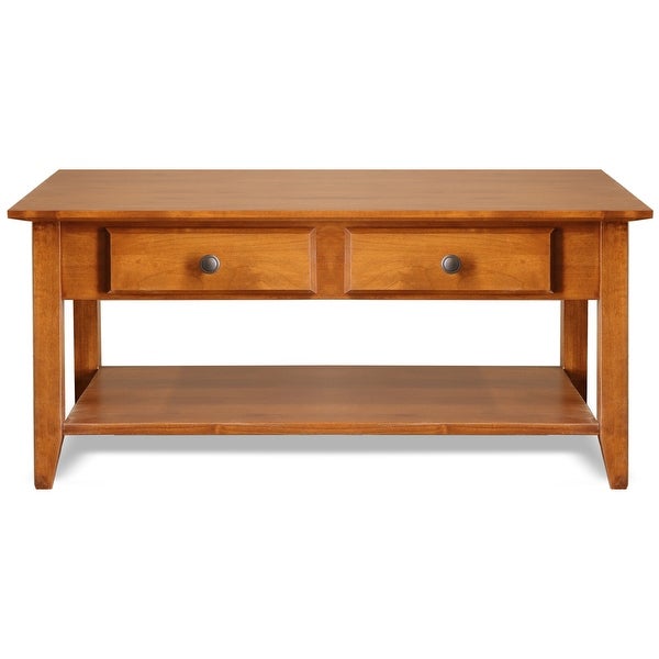 2 Drawer Solid Wood Coffee Table