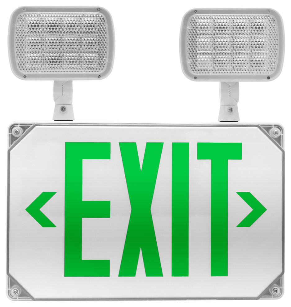 ECL5 Series LED Wet Location Emergency Exit Sign with Adjustable Light Heads   Transitional   Outdoor Wall Lights And Sconces   by NICOR Lighting  Houzz