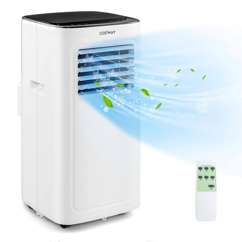 Costway 9000 BTU Portable Air Conditioner AC Unit 3-in-1 Cools 280 Sq. Ft. with Dehumidifier Remote in White FP10343US-WH