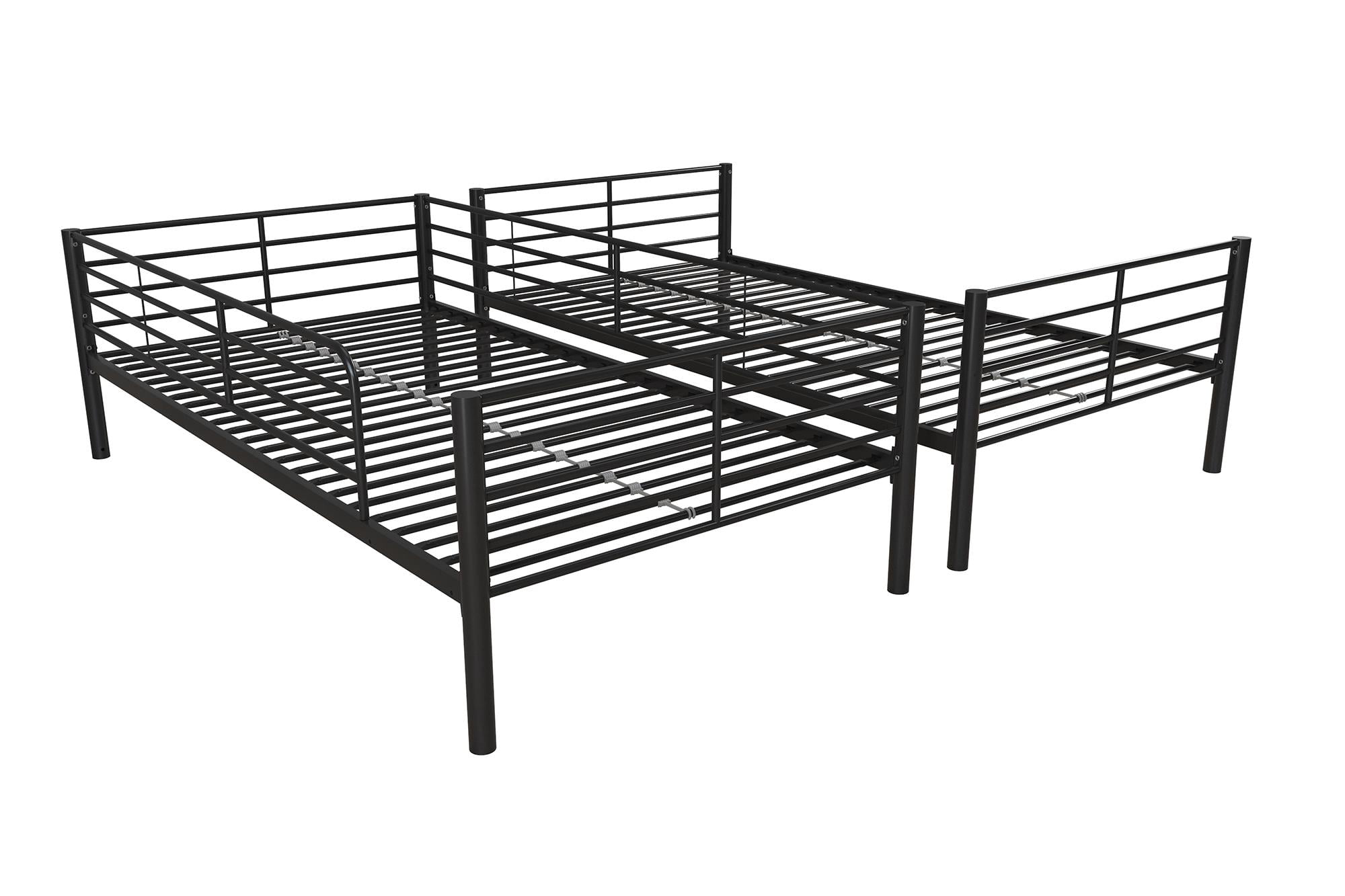 Mainstays Convertible Twin over Twin Metal Bunk Bed, Black