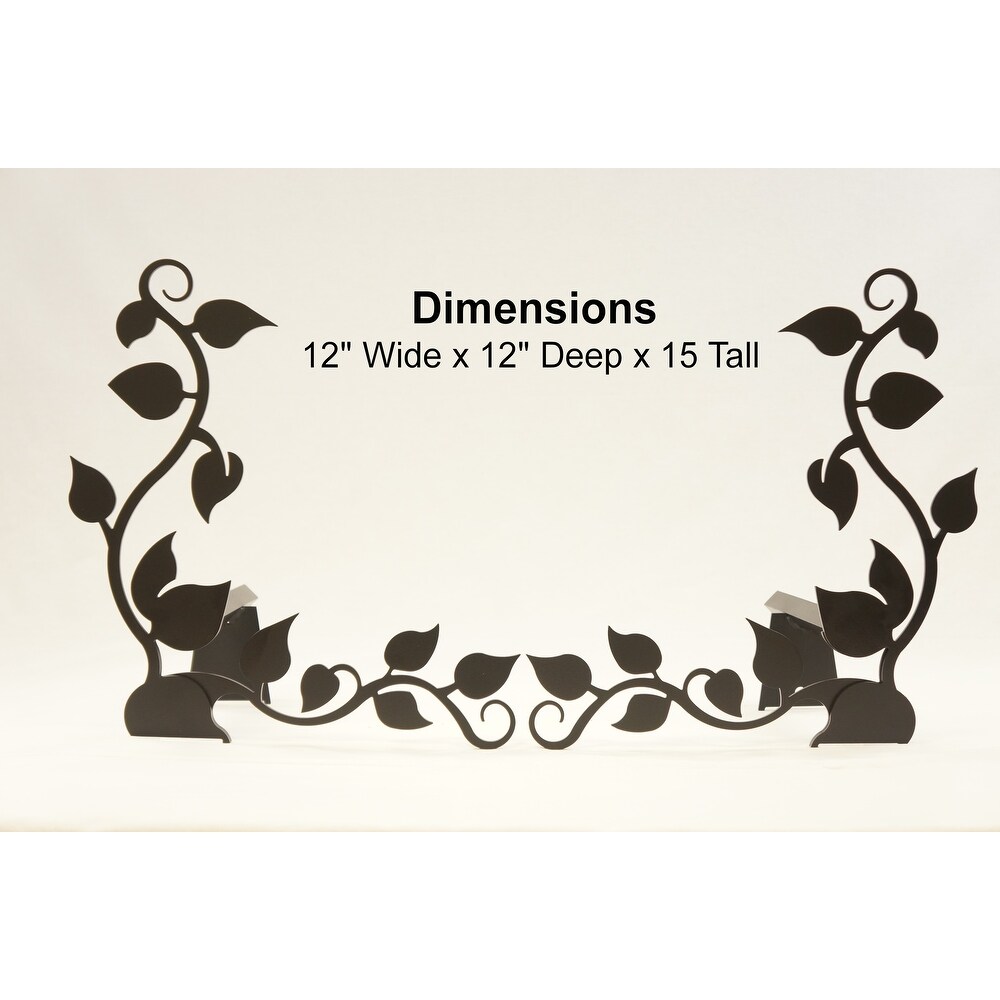 Design Specialties Ivy Black Steel Andiron L   R Set