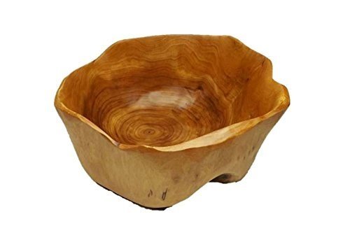 THY COLLECTIBLES Wooden Deep Bowl Handmade Storage Natural Root Wood Crafts Bowl Fruit Salad Serving Bowls (Large 11-13)