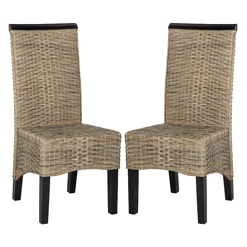 Safavieh Ilya Wicker Dining Chair 2-piece Set