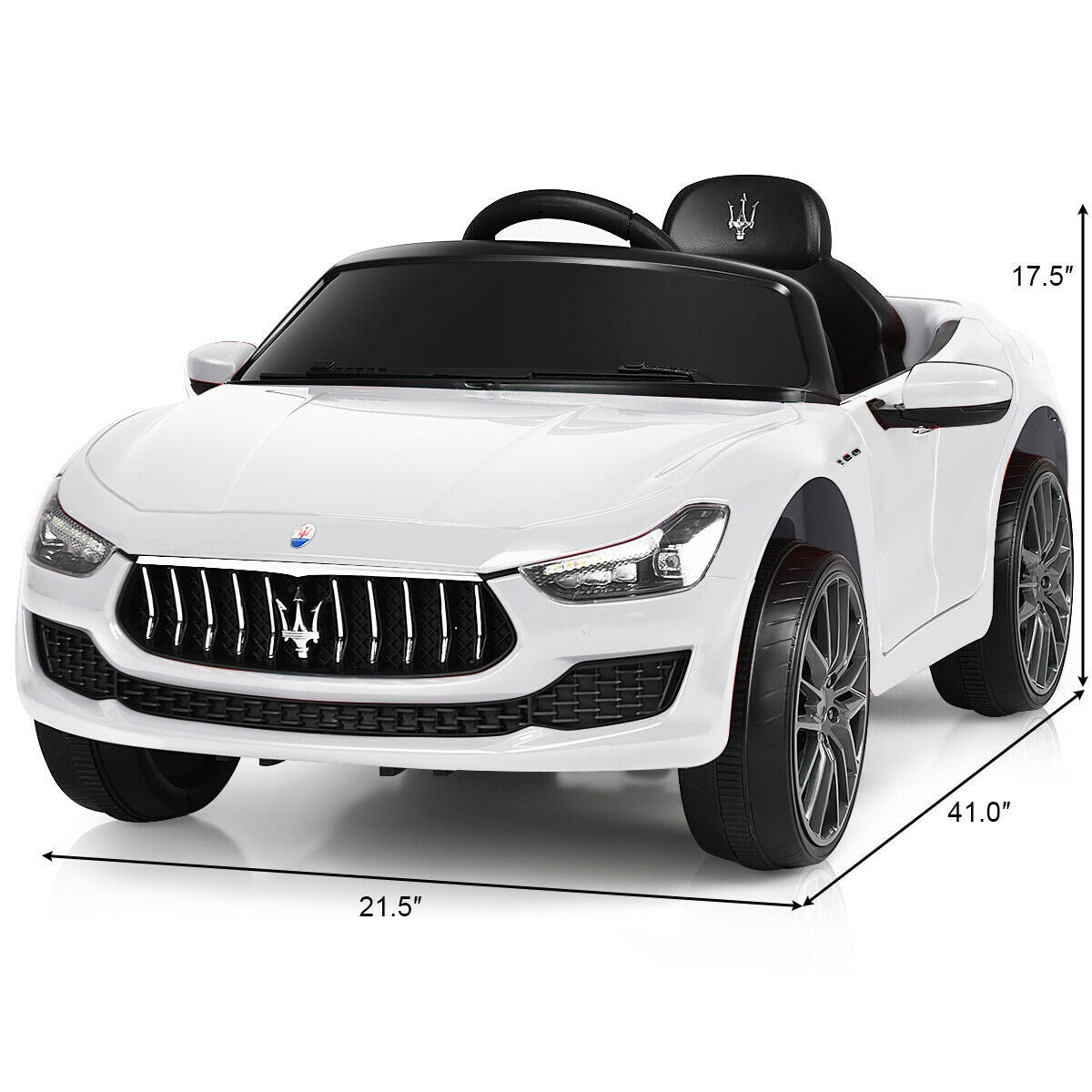 Ride on Car, 12V Licensed Maserati Gbili, Battery Powered Car w/2 Motors