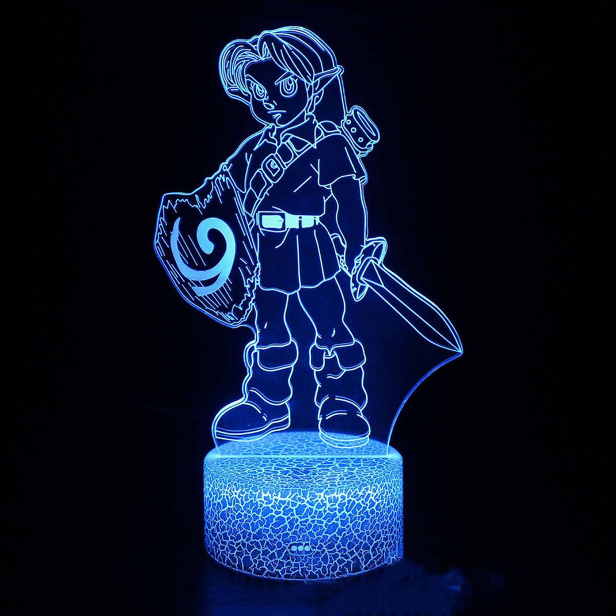 Legend Of Zelda Link Illusion Lamp 3d Night Light With 16 Color Change Remote Control，room Dcor