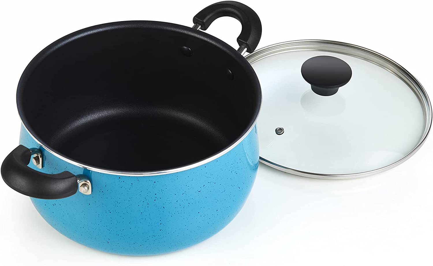 Cook N Home Nonstick Cookware Belly Shape 10-Piece， Turquoise