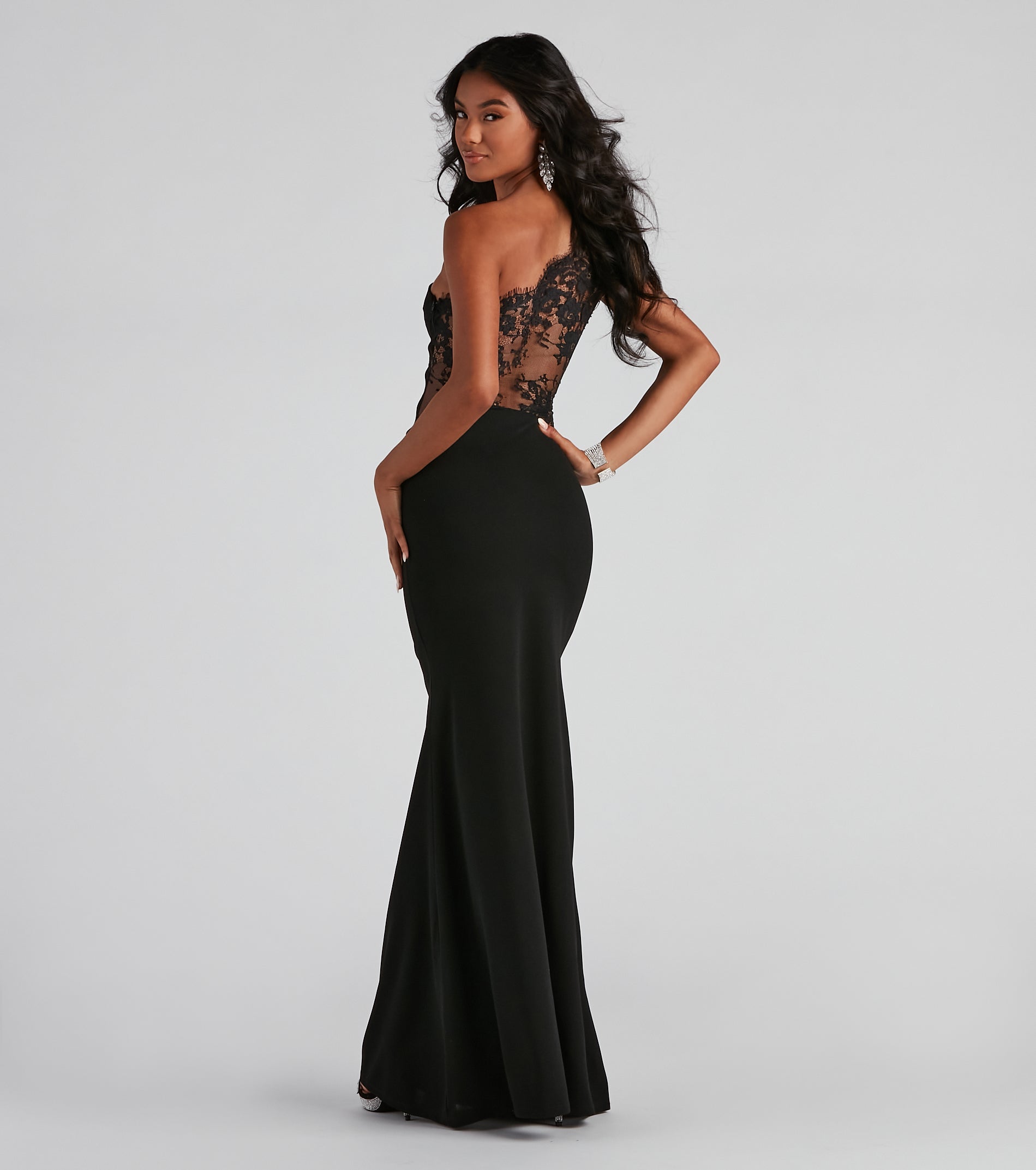 Mara Crepe One Shoulder Gown