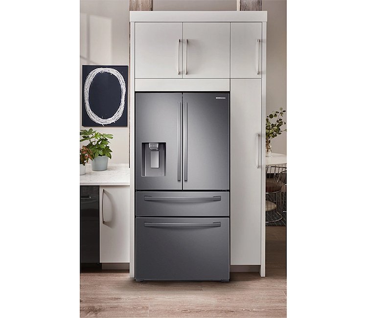  ADA 28 Cu. Ft. Fingerprint Resistant Black Stainless Steel 4-Door French Door Refrigerator With FlexZone Drawer