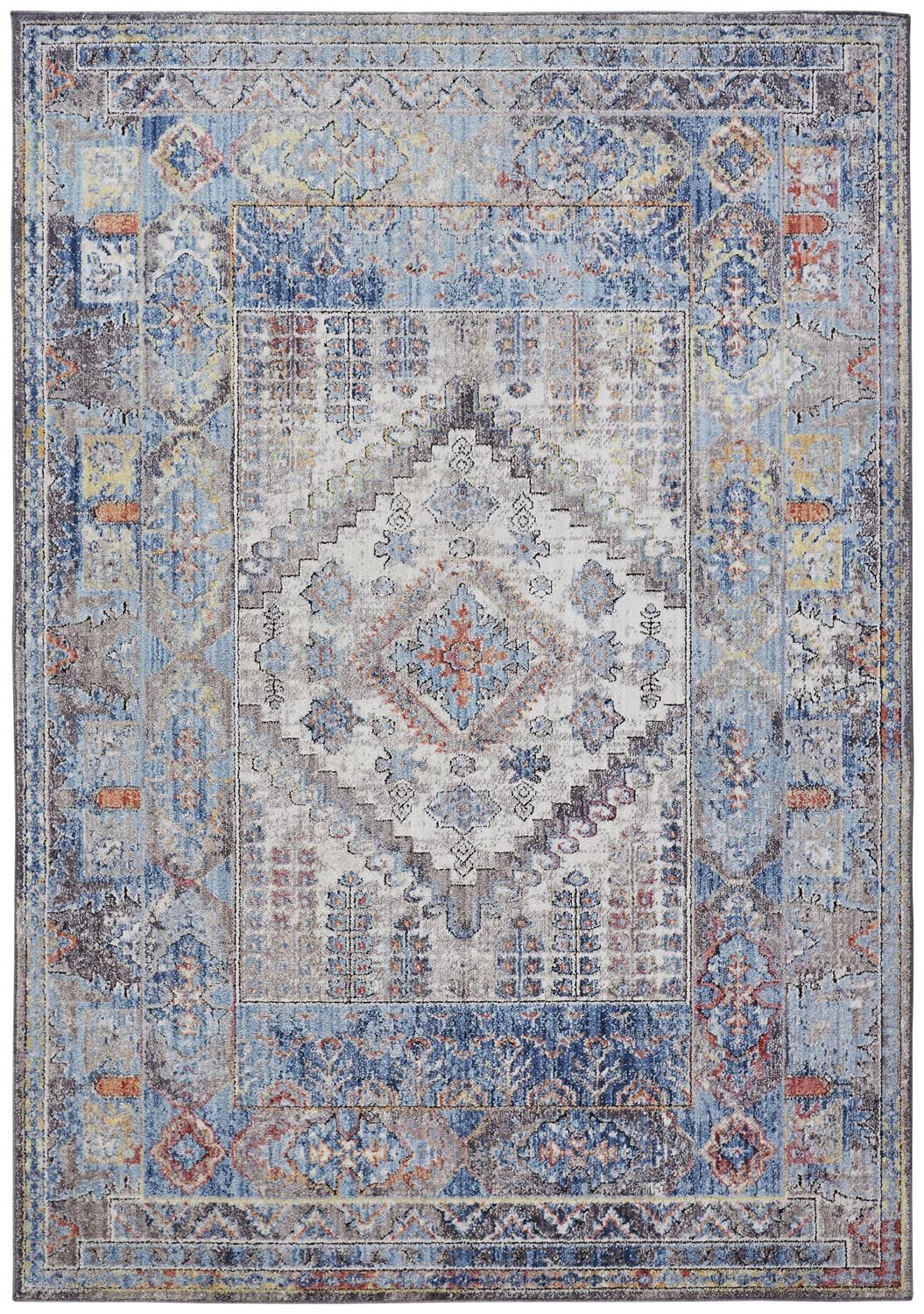 Matana Blue and Gray Rug by BD Fine