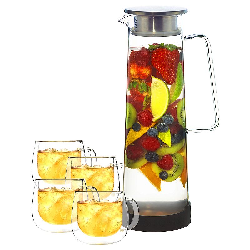 GROSCHE BALI Infused Water Pitcher and FRESNO Double Wall Glass Mug Bundle