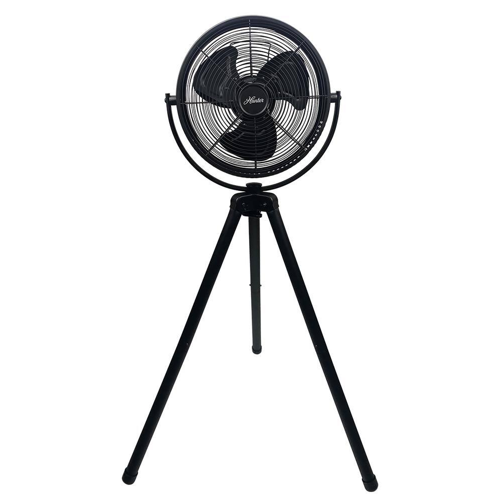 Hunter Retro All-Metal 12 in. Oscillating Pedestal Fan with Tripod Stand 90646