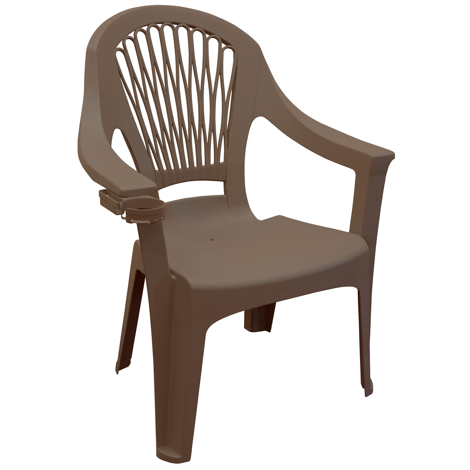 Adams Big Easy Earth Brown Polypropylene Frame High-Back Chair