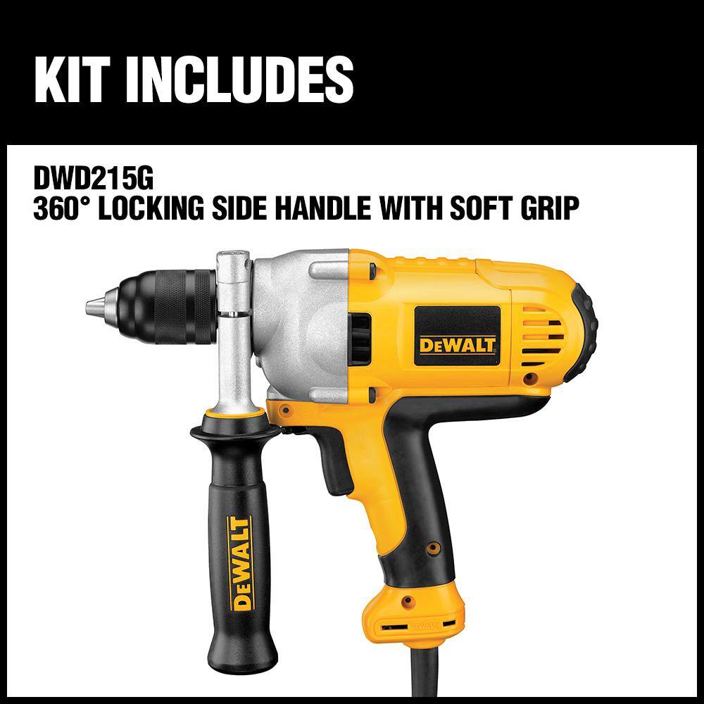 DW 12 in. (13 mm) Variable Speed Reversing Mid-Handle Grip Drill with Keyless Chuck DWD215G