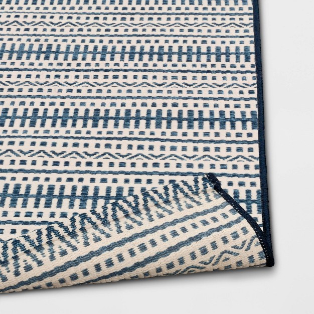 Pattern Stripe Outdoor Rug Blue