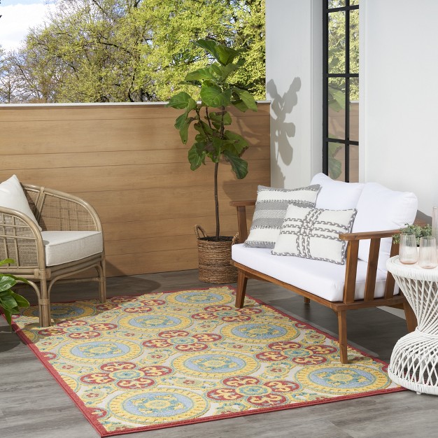 Nourison Aloha Contemporary Medallion Outdoor Rug