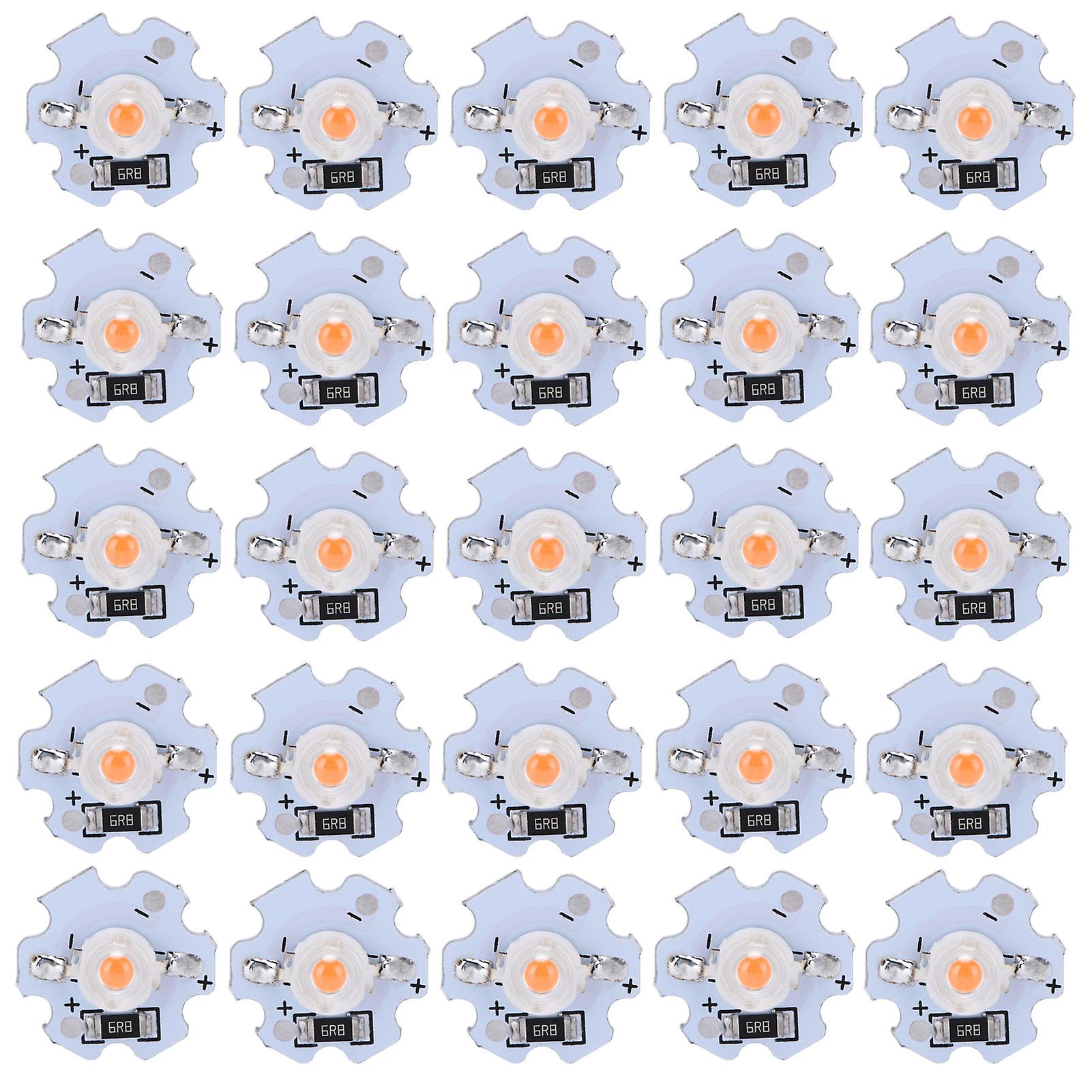 25Pcs 5V LED Chips 200LM 1W High Power LED Lamp Beads for DIY Lighting FixturesPink Light 380‑840NM