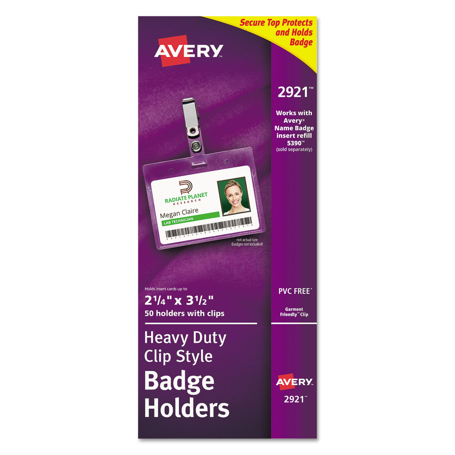 Secure Top Clip-Style Badge Holders by Averyandreg; AVE2921