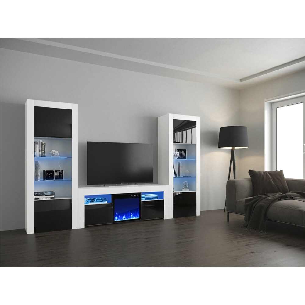 Milano Modern Electric Fireplace / Entertainment Center Wall Unit