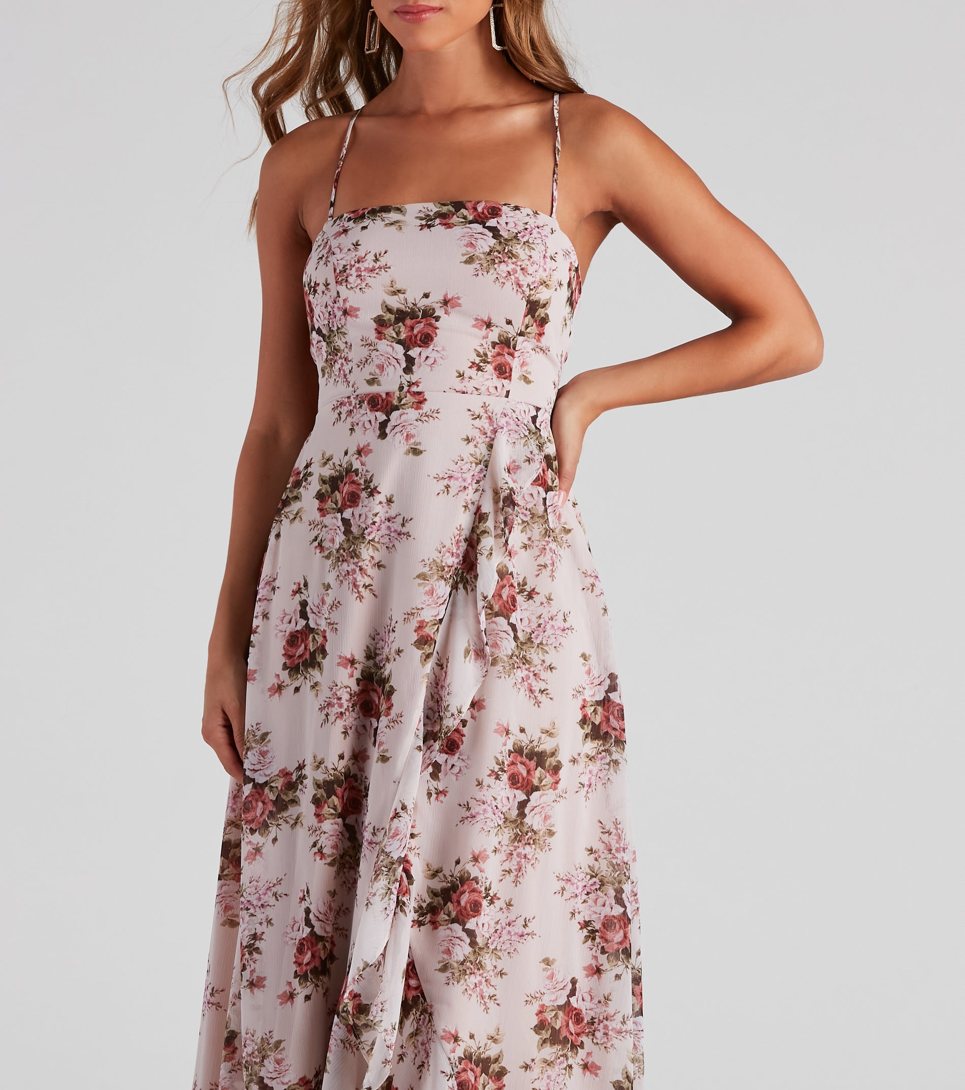 Rue Formal Floral Wrap Dress