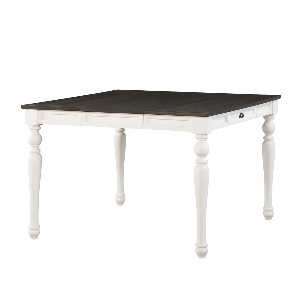 Jillian Farmhouse Two Tone Counter Table by Greyson Living   Two tone soft white and dark Oak