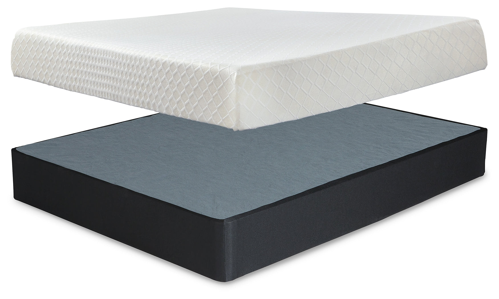 (Online Special Price) 10 Inch Chime Memory Foam White King Mattress and Foundation