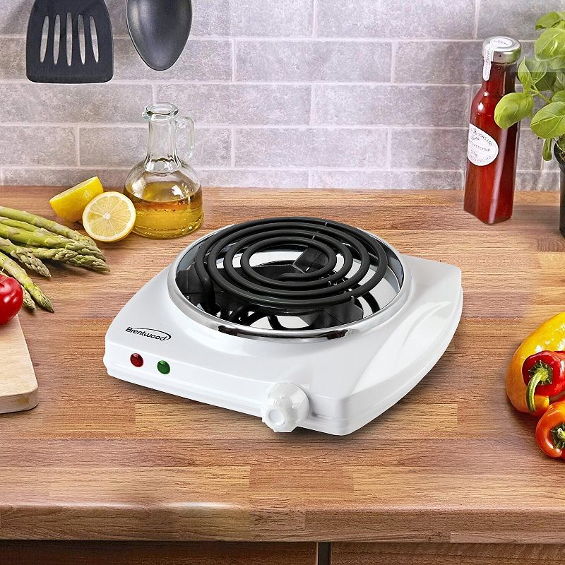 Brentwood Electric 1000W Single Burner (White)