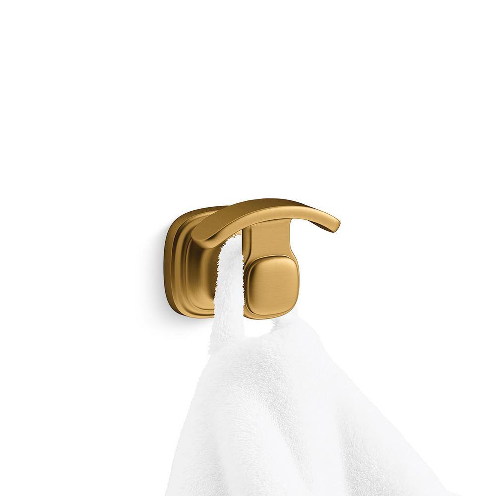 KOHLER Numista Wall Mount Robe Hook in Vibrant Brushed Moderne Brass R30664-2MB