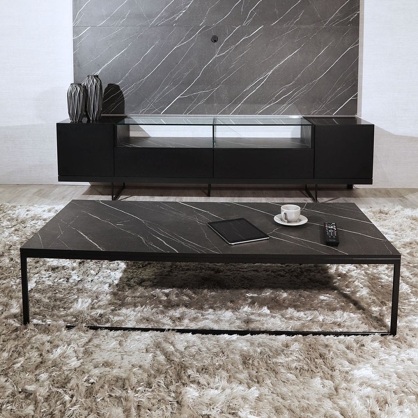 Manhattan Comfort Celine 53.14 Coffee Table with Steel Legs