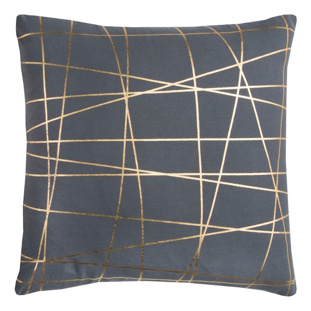 Abstract Throw Pillow Gray gold Rizzy Home