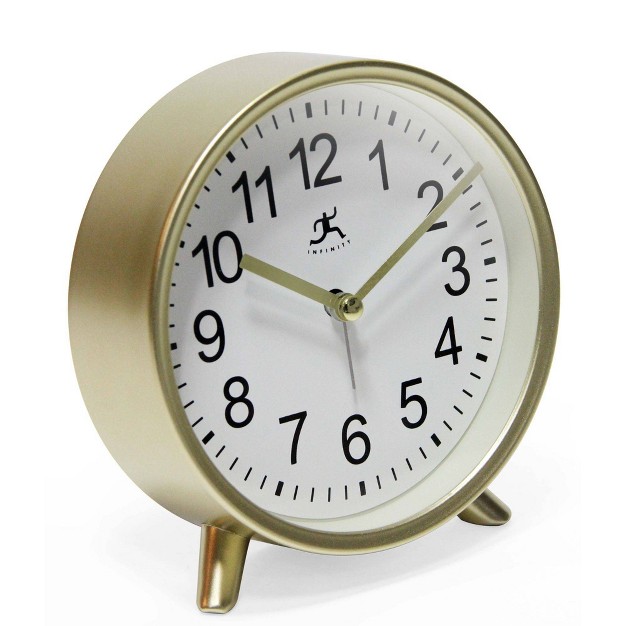 Tabletop Alarm Clock Matte Gold Infinity Instruments