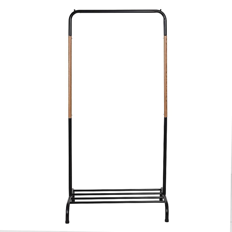 Honey-Can-Do Single Garment Rack with Shoe Shelf and Hanging Bar for Clothes