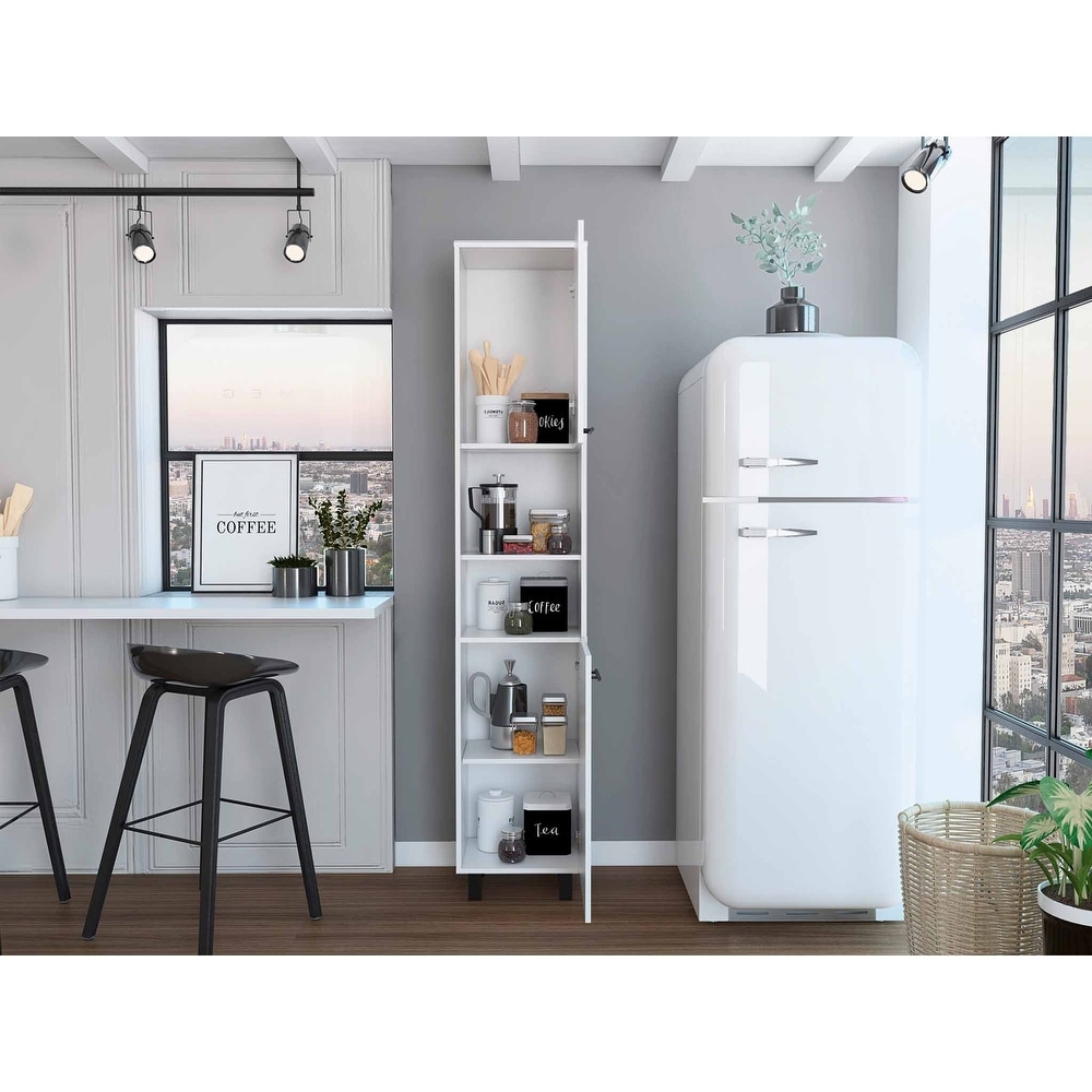 Black Sleek and Tall Pantry Cabinet