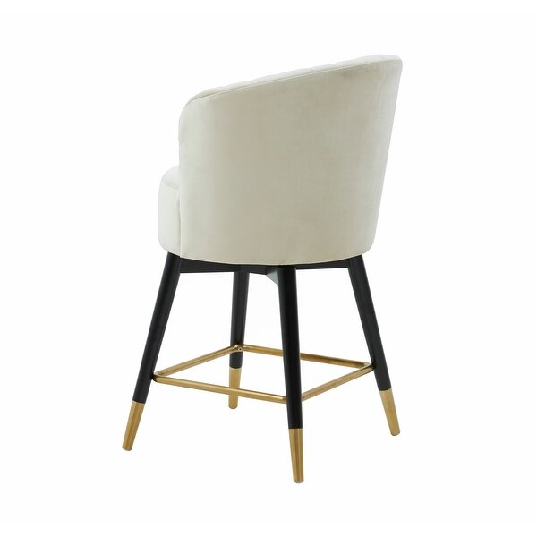 Liana Cream Velvet Swivel Stool by Inspire Me! Home Decor