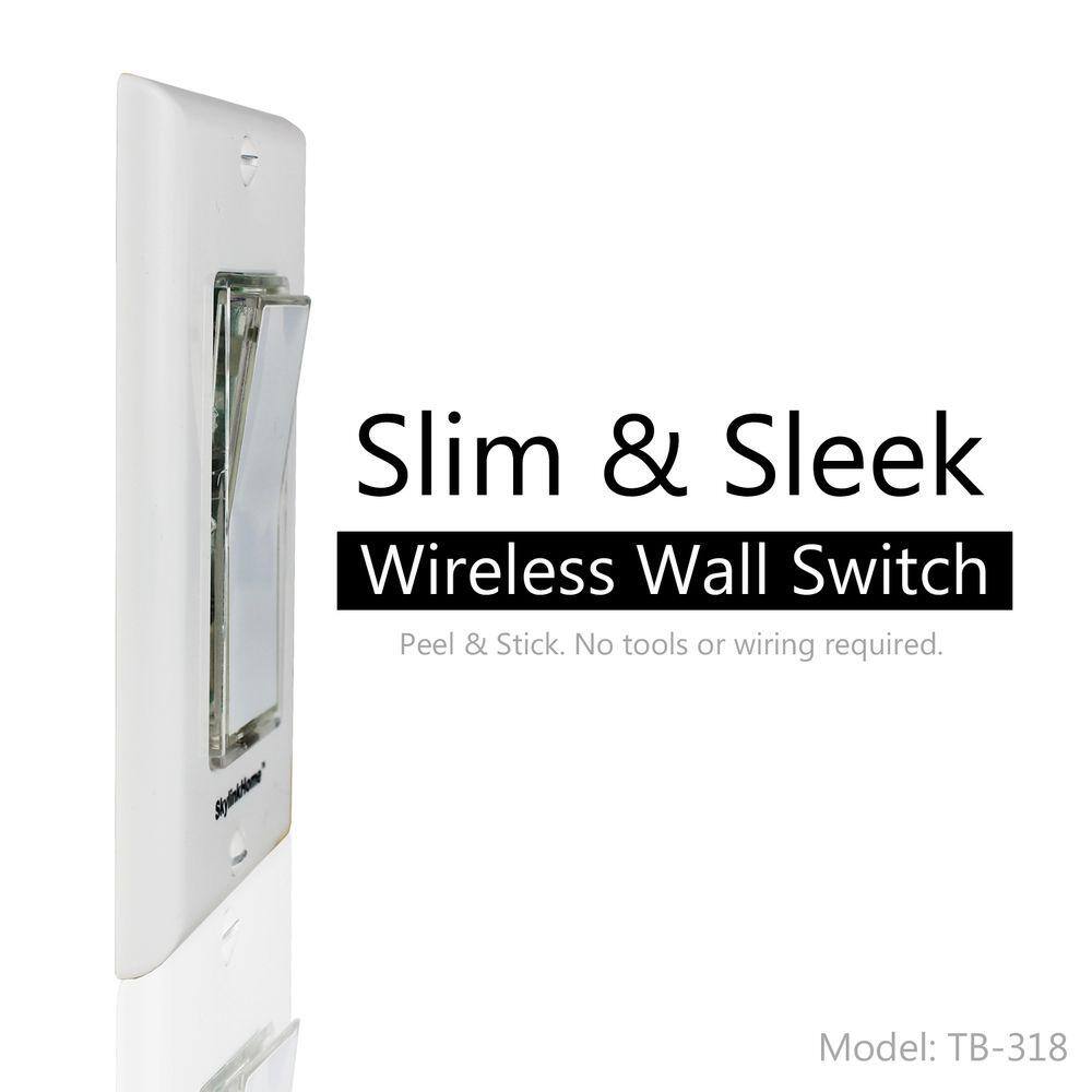 SkyLink TB-318 Wireless Wall Mounted Light Switch Transmitter for Skylink Receivers - White TB-318