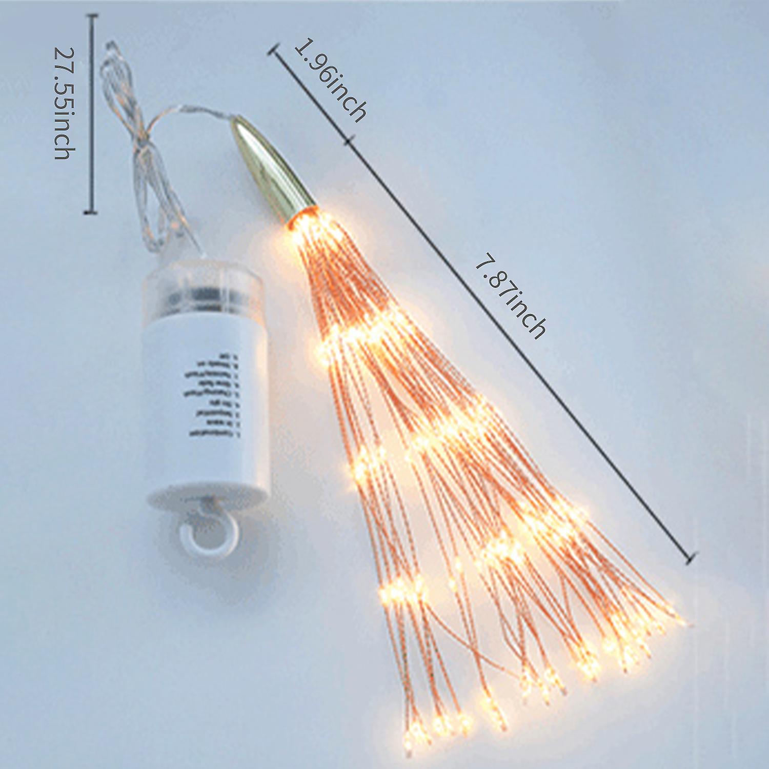 200leds Warm White Fairy Lights Fireworks Shaped Decorative Hanging String Lights 8 Lights Modes Copper Wire Lights Bulbs Waterproof Garden Backyard L