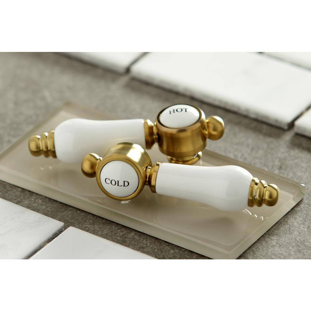 Kingston Brass Bel-Air 2-Handle Wall Mount Bathroom Faucet in Brushed Brass HKS7127BPL