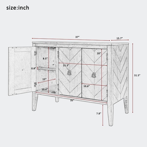 Wooden Cabinet with Adjustable Shelf