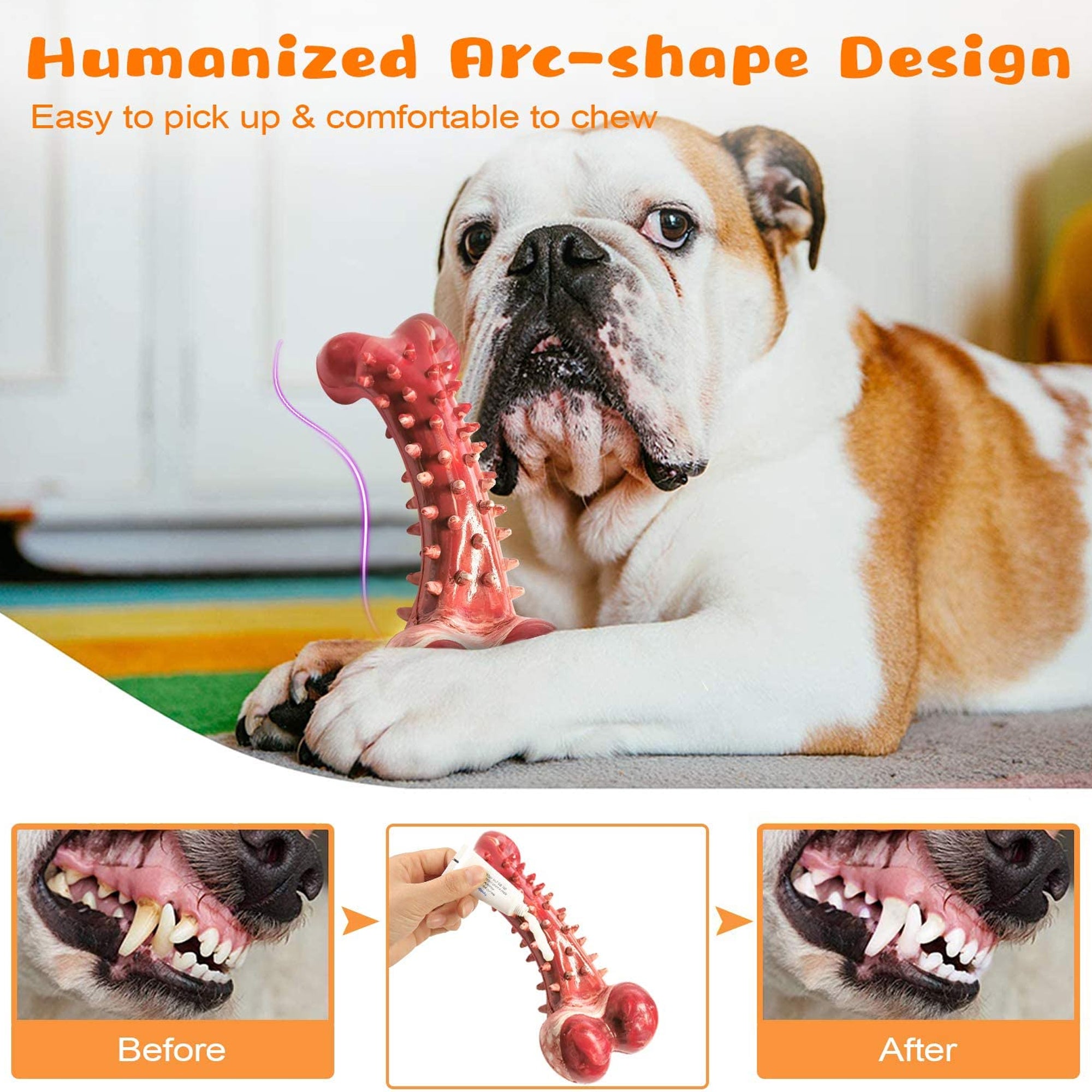 Pet Deluxe Dog Chew Toys for Aggressive Chewers Large Breed，Durable Dog Bones Interactive Dog Toys， Indestructible Tough Natural Rubber Dog Chew Toys for Medium Dog Teeth Cleaning