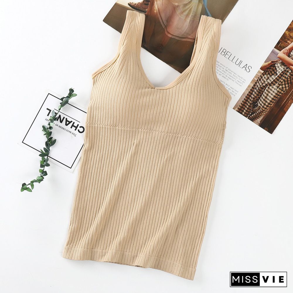 Sexy Tank Tube Top Seamless Underwear Beauty Back Solid Sleeveless Long Vest Padded Crop Tops Bandeau Women Camisoles